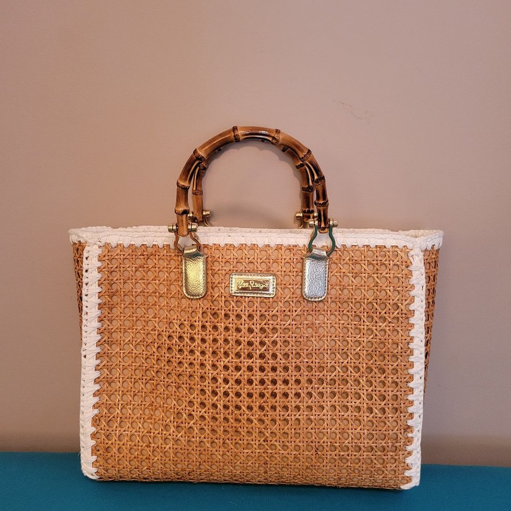 NWT Lilly Pulitzer Greydon Cane Tote
